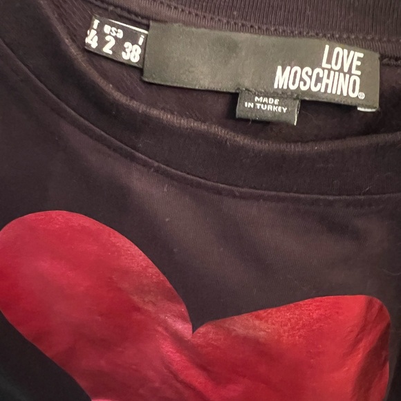 Moschino Black Top with Red Heart Accent - Picture 2 of 2